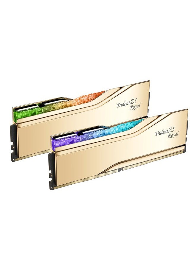 G.Skill Trident Z5 Royal Series DDR5 RAM (Intel XMP 3.0) 48GB (2x24GB) 7200MT/s CL36-46-46-115 1.35V Desktop Computer Memory U-DIMM - Gold (F5-7200J3646F24GX2-TR5G) - Image 1