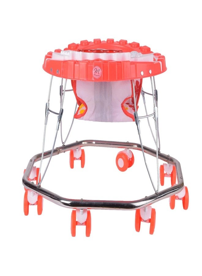 Maanit Walker with Foldable,Cushion Seat | Activity Walker Design for Baby with Musical Toy Bar | Walker Boys and Girls (Red) - Image 2