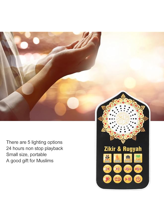 erorex Portable Speaker Islamic Hymn Audio Speaker Quran Speaker With Night Light Arabic Quran Audio Player With 65 Common Quran 24 Short Quran 40 Duaa And 11 Hymns Plug And Play  - Image 2
