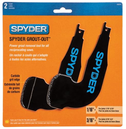 Spyder 2-Piece Grout-Out Attachment Set for Reciprocating Saws, 1/16-inch and 3/16-inch Grout Removal Blade Tools with Tungsten Carbide Grit Edges - Image 4