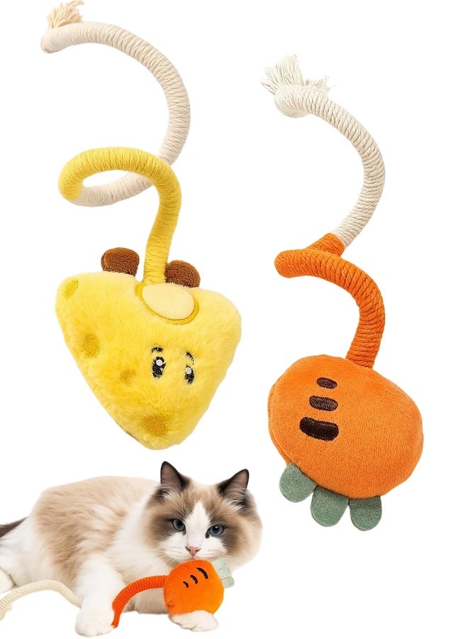 2 Pack Kingtree Cat Toy Chew Ropes,Cotton Rope Cat Chew Toys Interactive Catnip Rope Toys for Indoor Cats Teeth Cleaning, Bite Resistant Chew Ropes Without Wire - Image 1