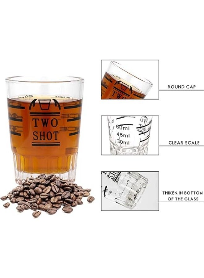 RANK Coffee Glass Espresso Measuring Cup Scale Clear Two Shot 60ML  - Image 4