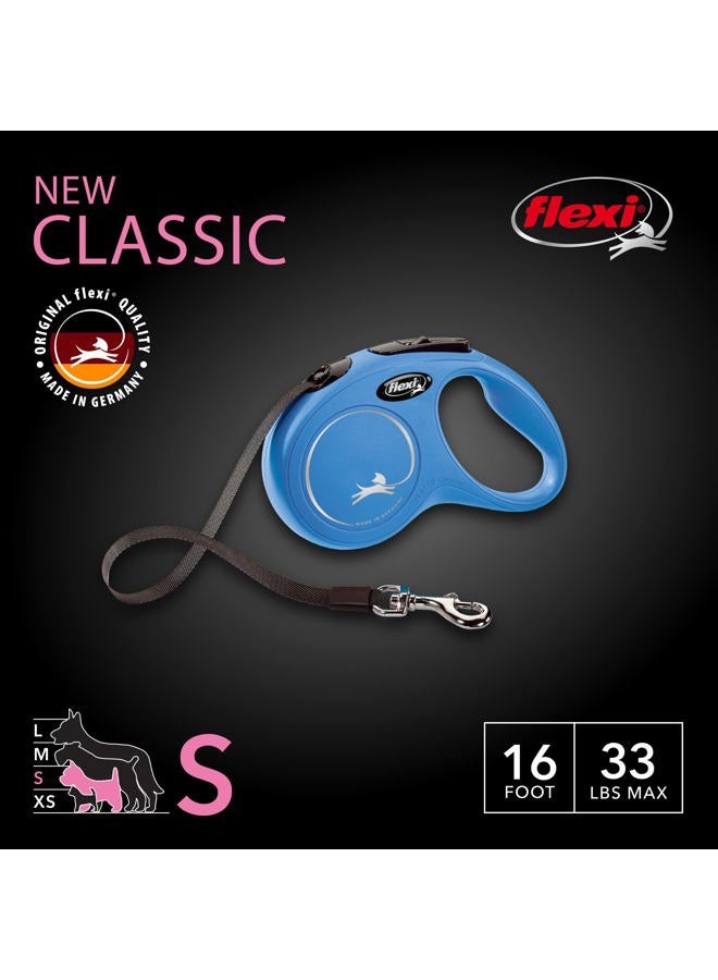 Flexi New Classic Retractable Dog Leash (Tape), 16 ft, Small, Blue - Image 2
