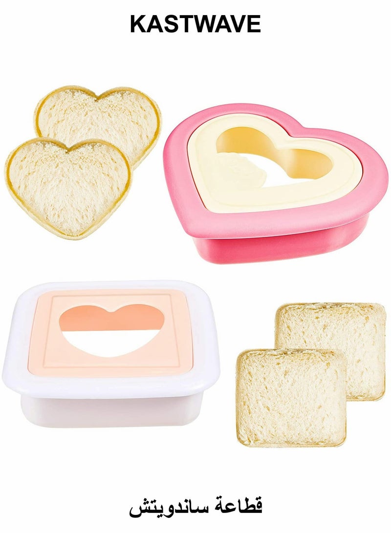 كاست ويف قاطعة وقاطعة ساندويتش على شكل قلب، قوالب ساندويتشات جيبية يمكنك صنعها بنفسك - Image 1