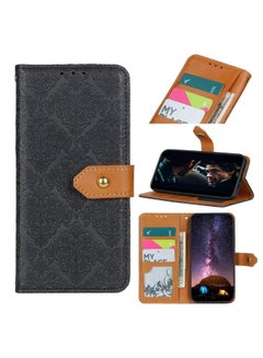 Case Cover For For Sony Xperia Ace II European Floral Embossed Copper Buckle Horizontal Flip PU Leather Case with Holder & Card Slots & Wallet & Photo Frame(Black)