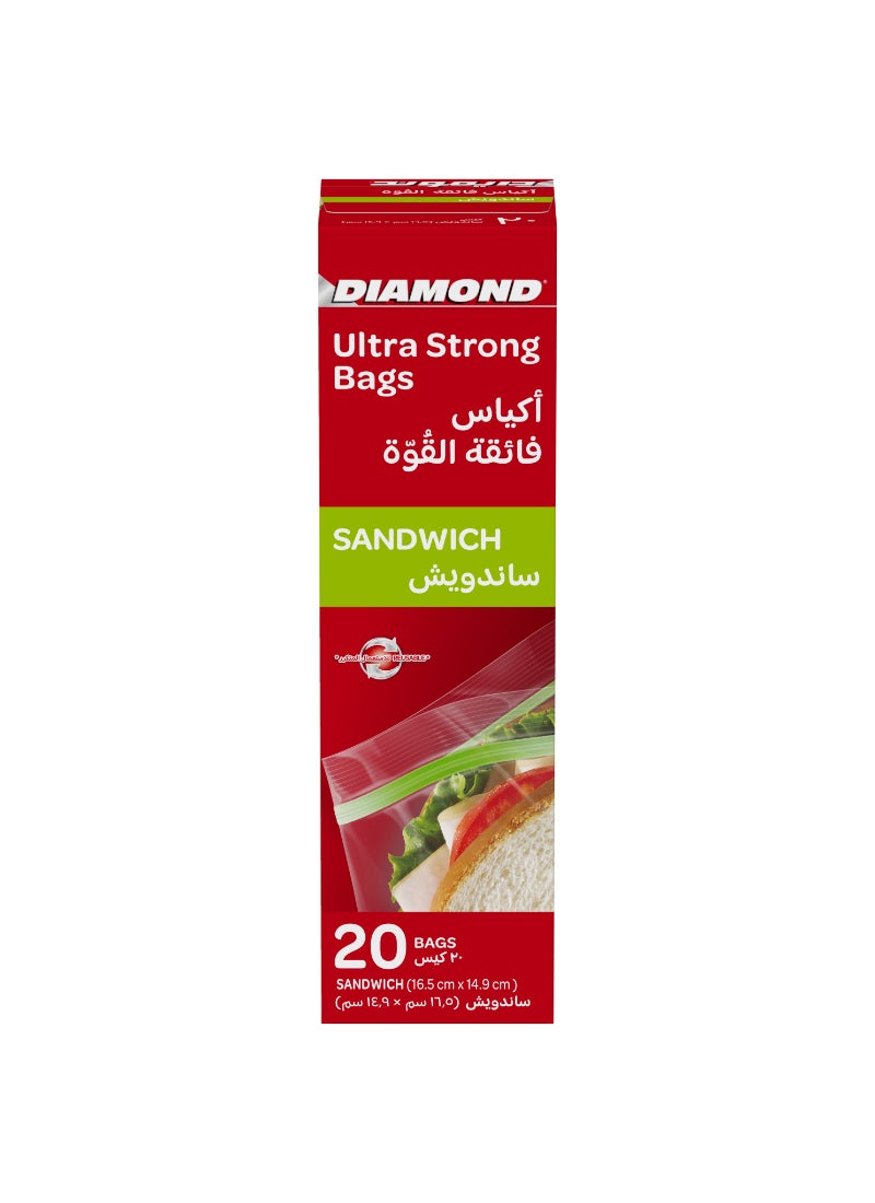 Diamond Ultra Strong Sandwich 20 Bags Clear - Image 1