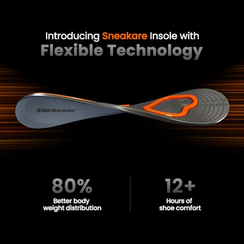SNEAKARE Large Gel Insoles for Men & Women (1 Pair) – Soft, Anti-Slip Shoe Insole with Shock Absorption, Trimmable Inner Sole for Shoes, Sneakers, Boots & Casuals (UK7 to UK11.5) - Image 4