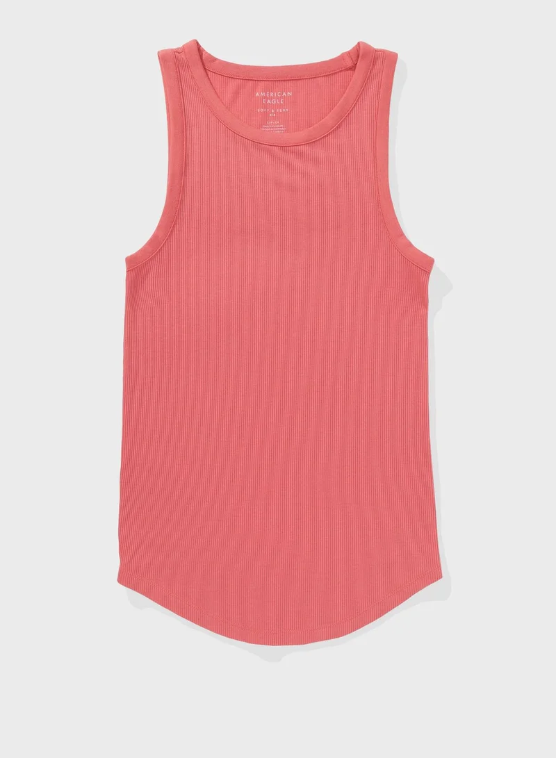 American Eagle Crew Neck Cropped Top