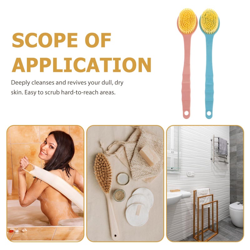 Soft Bristles Long Handle Back Scrubber 2 Pack Shower Exfoliating Massage Brush for Men Women - Image 4