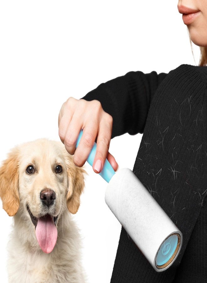 SunGrow Pet Lint Rollers for Dogs and Cats, Extra Sticky Adhesive, 2 Portable Fur/Hair Animal Hair Lifter for Clothes, Furniture, Carpet, Easy to Tear Dust Cleaner Brush, Blue Handle, 8” x 2” - Image 2