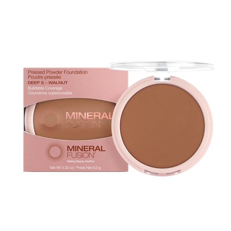 Mineral Fusion Pressed Powder Foundation, Deep 5 - Deep Skin w/Neutral Undertones, Age Defying Foundation Makeup with Matte Finish, Talc Free Face Powder, Hypoallergenic, Cruelty-Free, 0.32 Oz - Image 1