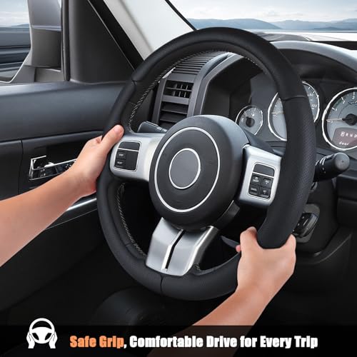 Aimato Customized Steering Wheel Cover for Jeep Wrangler (JK) 2012-2018/Patriot 2011-2017/Grand Cherokee 2011-2013/Compass 2011-2016/Liberty 2011-2012 - Image 4