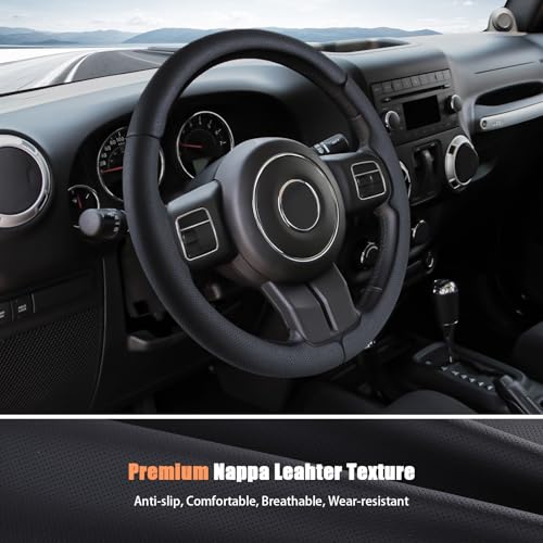 Aimato Customized Steering Wheel Cover for Jeep Wrangler (JK) 2012-2018/Patriot 2011-2017/Grand Cherokee 2011-2013/Compass 2011-2016/Liberty 2011-2012 - Image 3