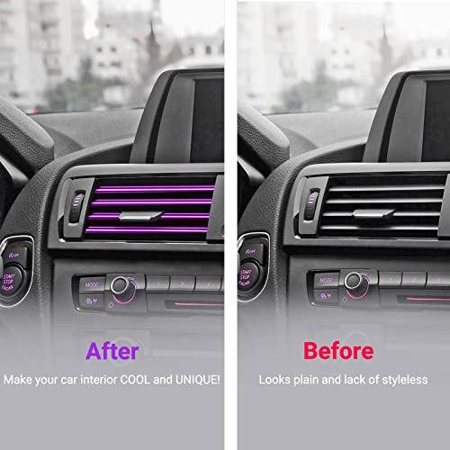 OBVIS 20 Pcs Purple Car Vent Outlet Trim Strip Chrome PVC Car Air Conditioner Vent Outlet Decoration Decorating Strip Interior Accessories DIY - Image 4