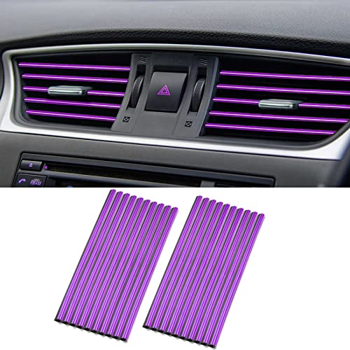 OBVIS 20 Pcs Purple Car Vent Outlet Trim Strip Chrome PVC Car Air Conditioner Vent Outlet Decoration Decorating Strip Interior Accessories DIY - Image 1