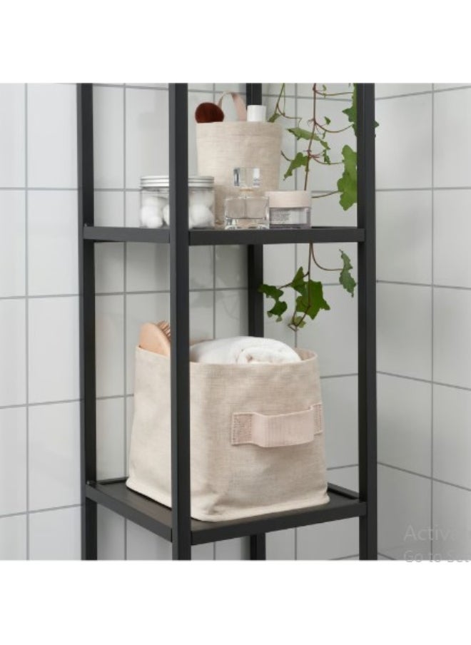 IKEA (IKEA) Storage basket, textile/beige, 25x20x20 cm  - Image 4