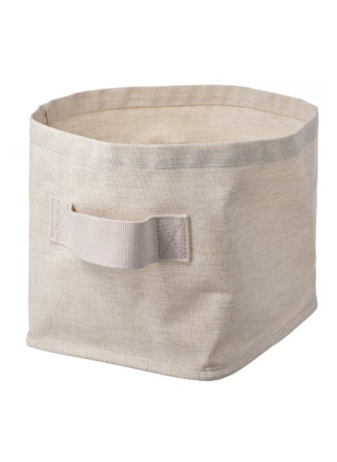 IKEA (IKEA) Storage basket, textile/beige, 25x20x20 cm  - Image 1
