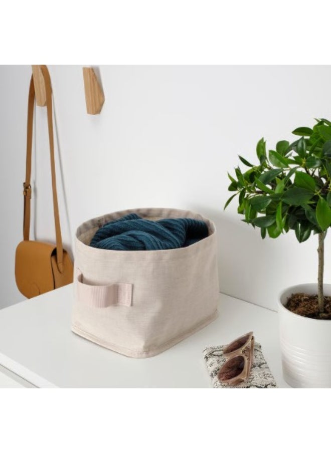 IKEA (IKEA) Storage basket, textile/beige, 25x20x20 cm  - Image 3