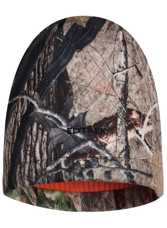 EDTREK Youth Reversible Tech Beanie Hat - Boys Girls Windproof Fleece Winter Hat and Orange Hunting Hats (Blaze - in Deep Camo) - Image 2