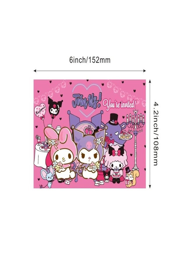 SUTRADHAR 24pcs kuromi and melody Birthday Invitations,kuromi and melody Party Invitations Birthday Party Supplies Decoration (Invitations24) - Image 3