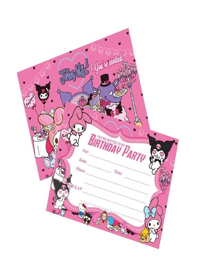 SUTRADHAR 24pcs kuromi and melody Birthday Invitations,kuromi and melody Party Invitations Birthday Party Supplies Decoration (Invitations24) - Image 2