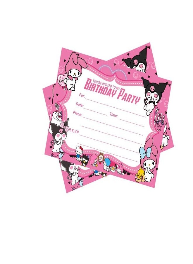 SUTRADHAR 24pcs kuromi and melody Birthday Invitations,kuromi and melody Party Invitations Birthday Party Supplies Decoration (Invitations24) - Image 4