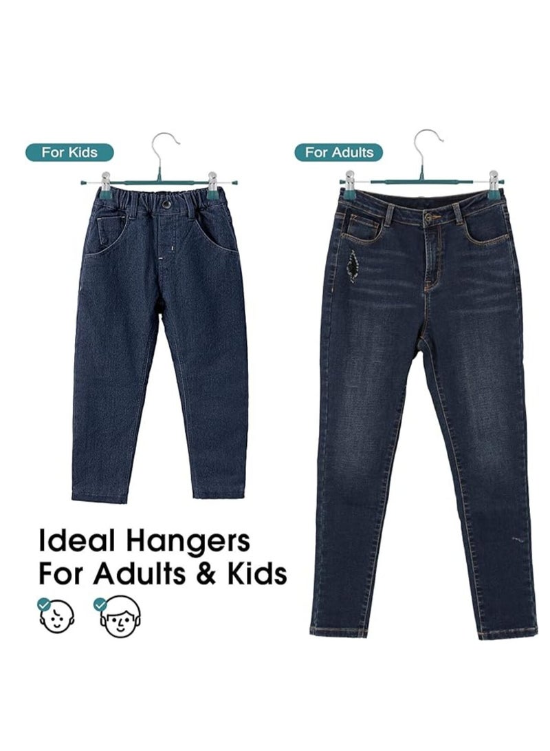 LYNLYN Pants Hangers,10 Pack Adjustable Skirt Hangers Metal Pants Hangers, Heavyduty, Non Slip Slimline, Space-Saving Skirt Holders with 360 ° Swivel Hooks, Adjustable Clips, Trouser Hangers - Image 2