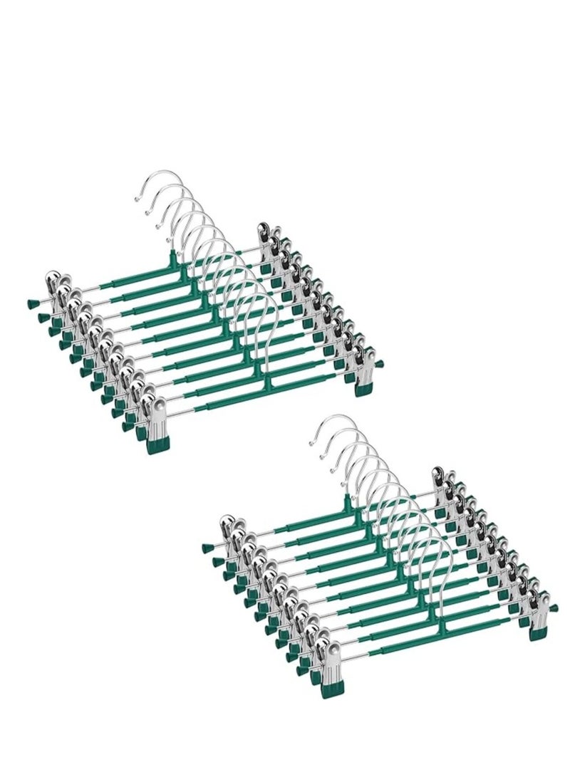LYNLYN Pants Hangers,10 Pack Adjustable Skirt Hangers Metal Pants Hangers, Heavyduty, Non Slip Slimline, Space-Saving Skirt Holders with 360 ° Swivel Hooks, Adjustable Clips, Trouser Hangers - Image 1