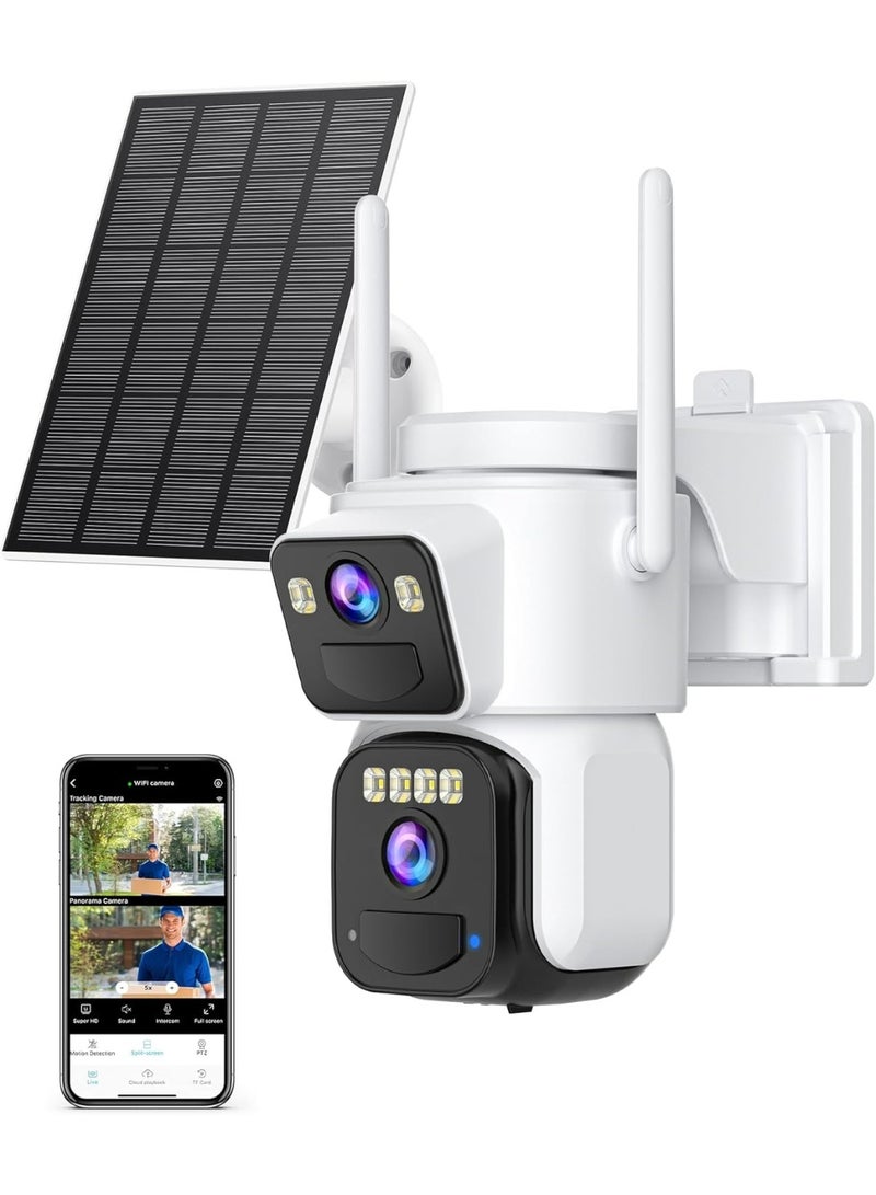 O Ozone Outdoor WiFi Security Camera- Battery & Solar Powered, 2.5K Dual Lens, PTZ 355° Rotation, Color Night Vision, Two-Way Audio, Human Motion Detection - Image 1