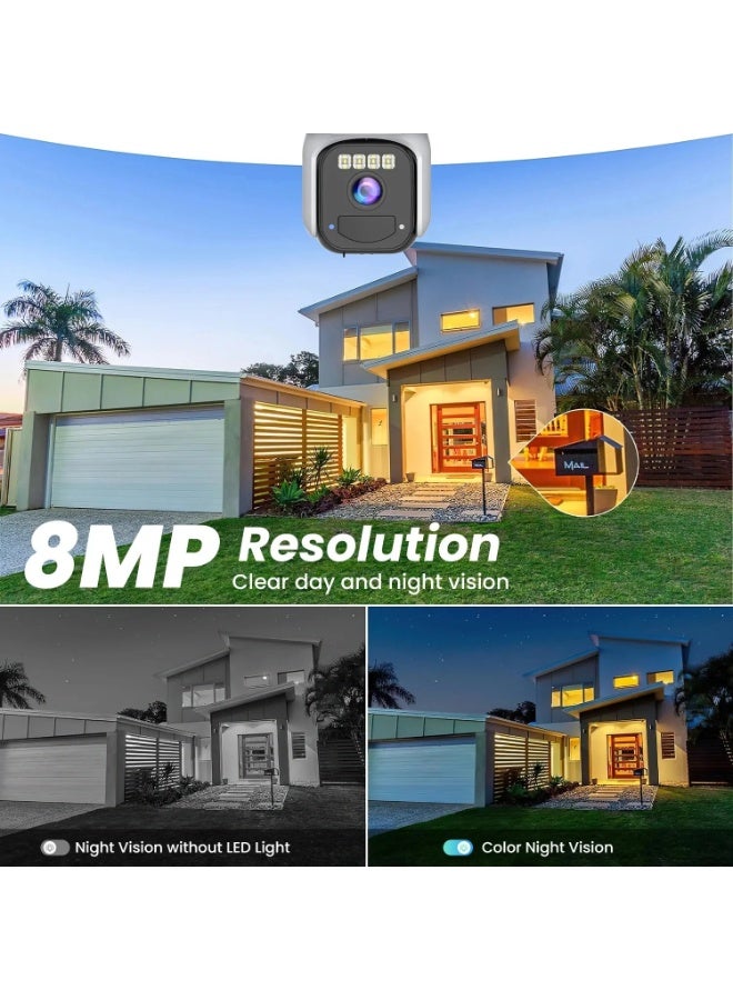 O Ozone Outdoor WiFi Security Camera- Battery & Solar Powered, 2.5K Dual Lens, PTZ 355° Rotation, Color Night Vision, Two-Way Audio, Human Motion Detection - Image 3