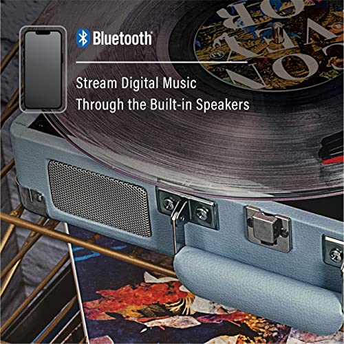 Crosley كروسلي CR8005F-TN كروزر بلس فنتيج 3 سرعات بلوتوث في/خارج حقيبة مشغل أسطوانات الفينيل، تورمالين - Image 4