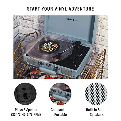 Crosley كروسلي CR8005F-TN كروزر بلس فنتيج 3 سرعات بلوتوث في/خارج حقيبة مشغل أسطوانات الفينيل، تورمالين - Image 2