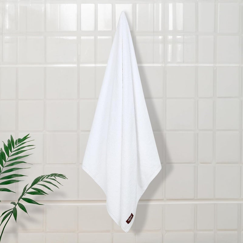Elarra Home 100 Cotton White Bath Towel 730GMS Size 75cms X 150cms Super Absorbent Durable Set of 1 - Image 1