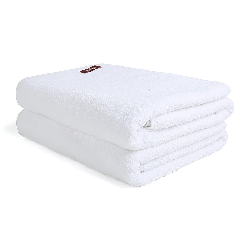 Elarra Home 100 Cotton White Bath Towel 730GMS Size 75cms X 150cms Super Absorbent Durable Set of 1 - Image 2