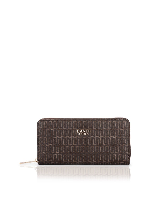 Lavie Luxe Women's Mono Sacy25 Long zip around wallet (Choco) - Image 1