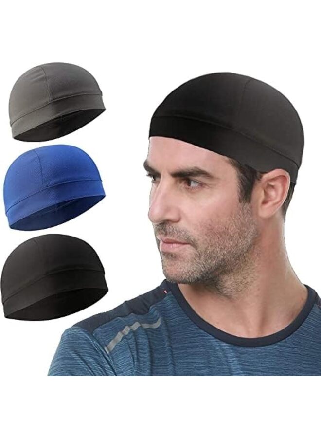 SHOP 3 Pack Cooling Skeleton Hat Helmet Liner Perspiration Wicking Cycling Running Hat for Men Women  - Image 1