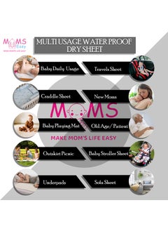 MOMSEASY MOMSEASY New Born Baby Dry Waterproof Mat Baby Mattress Protector Waterproof Water Proof Urine Mat for Bed and Baby Products Plum Medium 100x70 cm  - Image 4