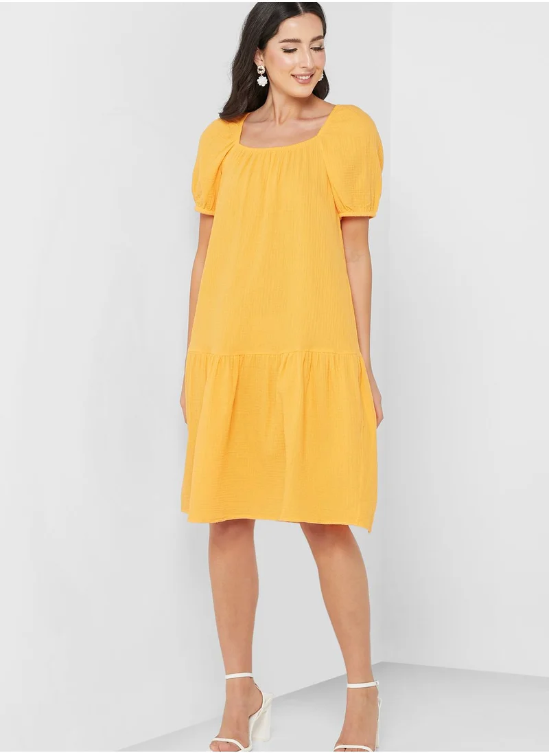 VERO MODA Puff Sleeve Tiered Dress