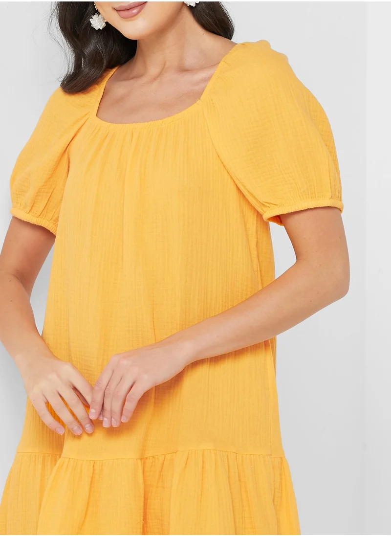 VERO MODA Puff Sleeve Tiered Dress