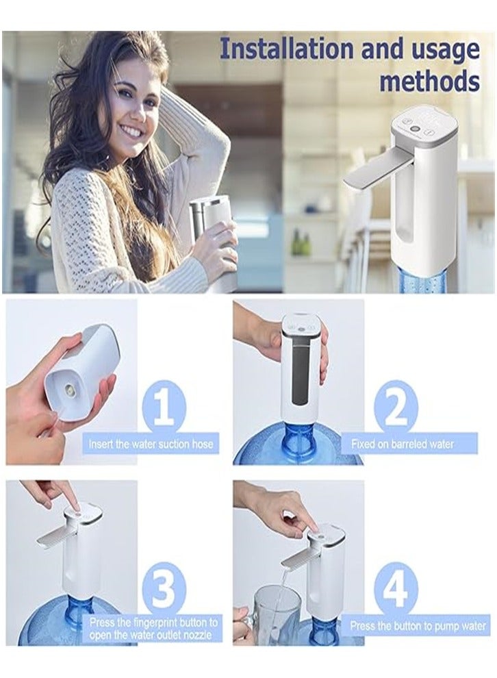 مضخة موزع مياه كهربائية محمولة مطورة حديثًا، قابلة للطي مع شاشة عرض، شحن USB 1200 مللي أمبير في الساعة، مناسبة للمنزل والمكتب والخارج - Image 2