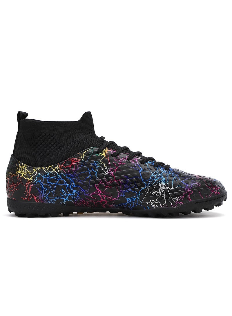 SKY WING Men and Women Soccer Shoes Adults IC or IN Flat Soccer Cleats Elastic High-collar Knit Design Lightweight Training Football Shoes  - Image 2