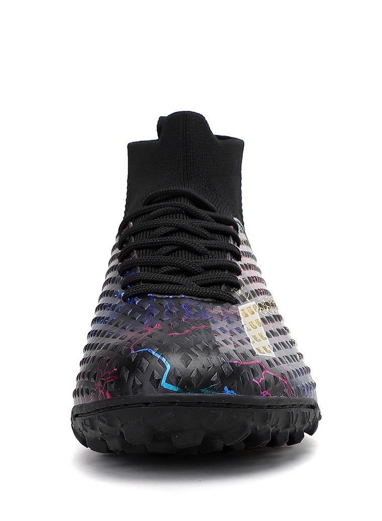 SKY WING Men and Women Soccer Shoes Adults IC or IN Flat Soccer Cleats Elastic High-collar Knit Design Lightweight Training Football Shoes  - Image 3