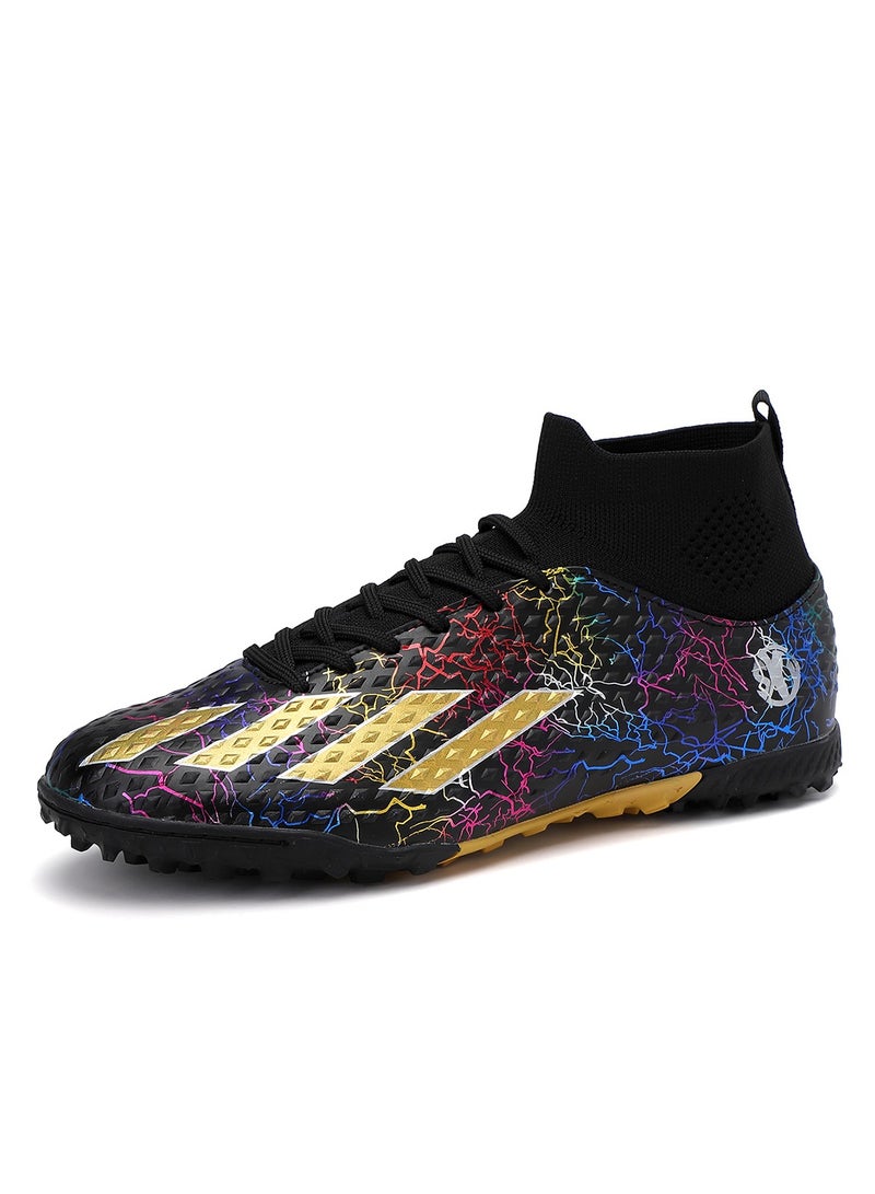 SKY WING Men and Women Soccer Shoes Adults IC or IN Flat Soccer Cleats Elastic High-collar Knit Design Lightweight Training Football Shoes  - Image 1