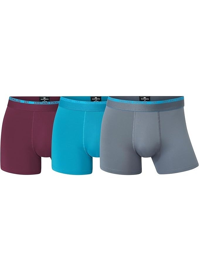 CR7 Men’s Trunk Underwear 3-Pack Multicolor – Cotton Stretch Trunks, Breathable Comfortable Everyday Innerwear - Image 1