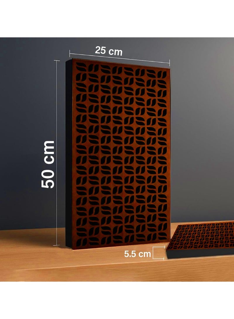 Acoustic Motion Acoustic diffuser panels 25x50x5.5 cm FLORIX design with Self-Adhesive,Sound Proof,Diffusion Panels for Home,Studio,Office,Wall art Foam+wood Boards For Acoustic Room Treatment,Brown,4 pieces - Image 2