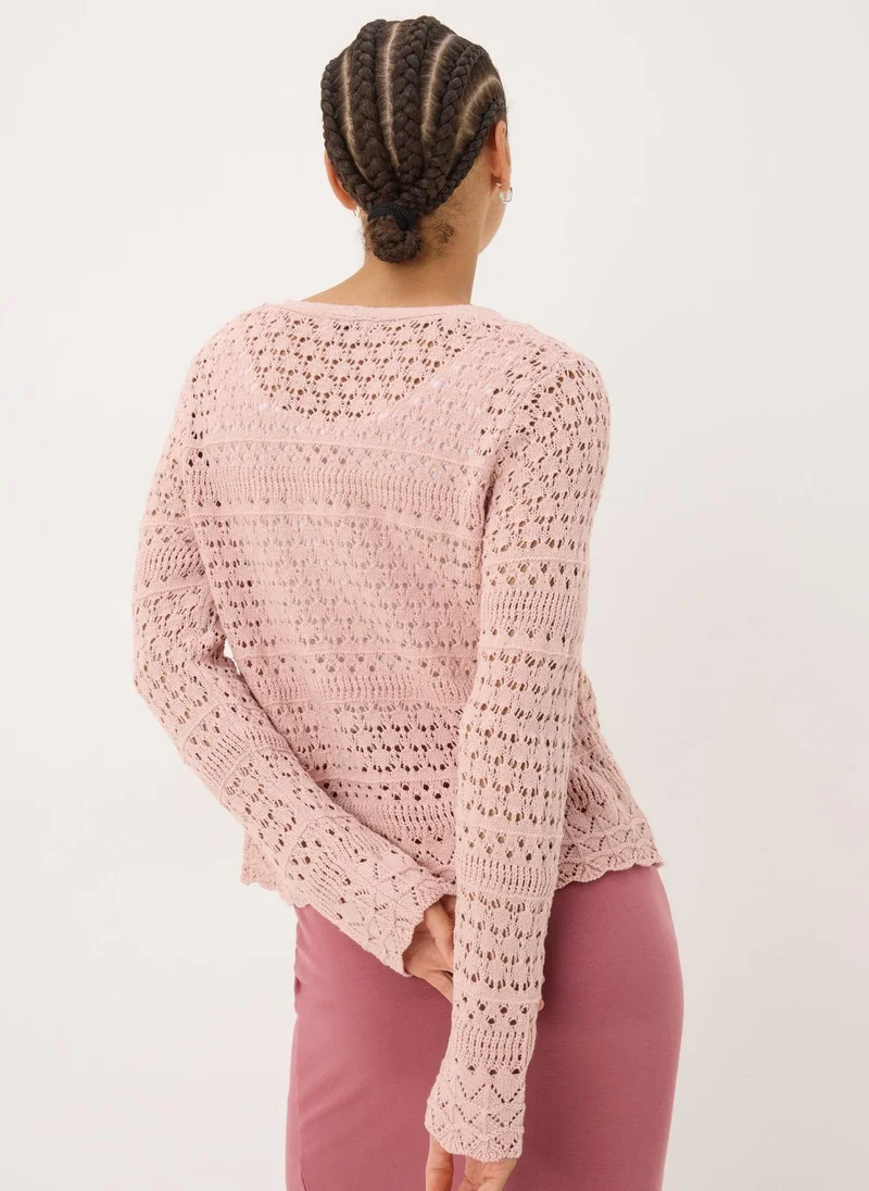 Matalan Pink Pointelle Tie Front Cardigan