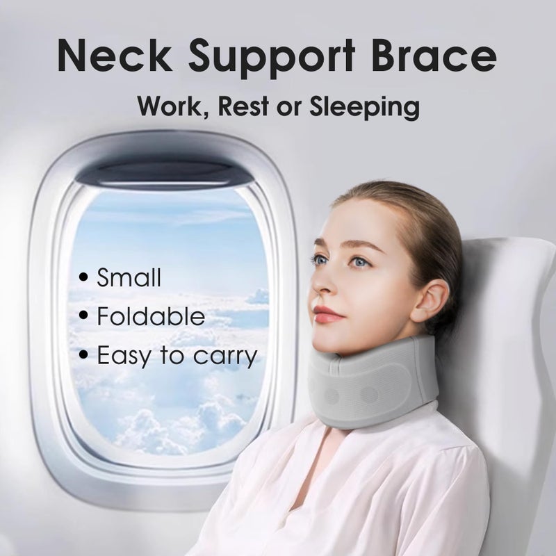 RESTCLOUD Neck Brace for Neck Pain and Support, Neck Support Brace, Adjustable Cervical Collar, Gray, 3" Tall, 19.5" Long - Image 2