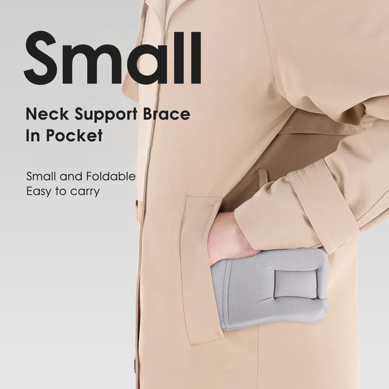 RESTCLOUD Neck Brace for Neck Pain and Support, Neck Support Brace, Adjustable Cervical Collar, Gray, 3" Tall, 19.5" Long - Image 4