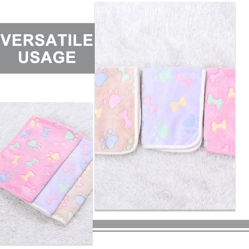 3pcs Flannel Pet Dog Cat Blanket Comfortable Sofa Pet Blanket Warm Pet Blanket - Image 2