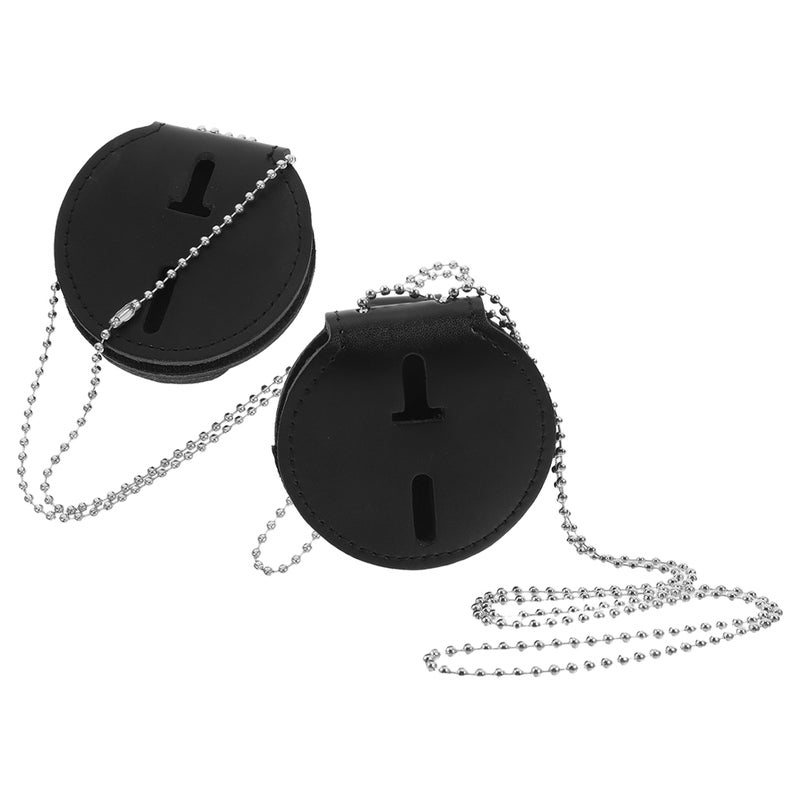 2pcs Stylish Badge Holder with Clip for ID Driver's License PU Material Secure and Convenient for Everyday Use suitable Office and Security Personnel - Image 1